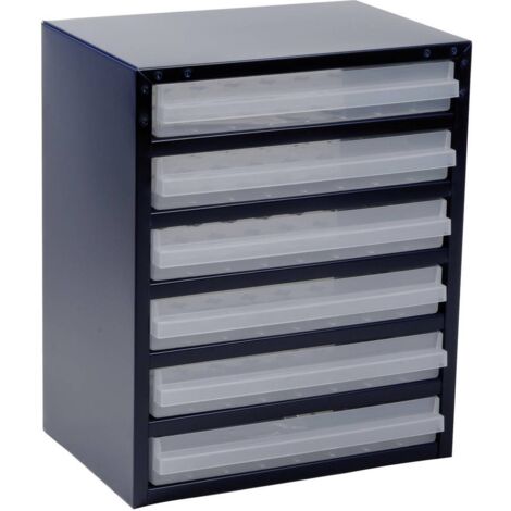Magasin pour petites pièces raaco L 357 x P 255 x H 435 mm tôle d'acier 6 tiroirs - 137591 (1/3)