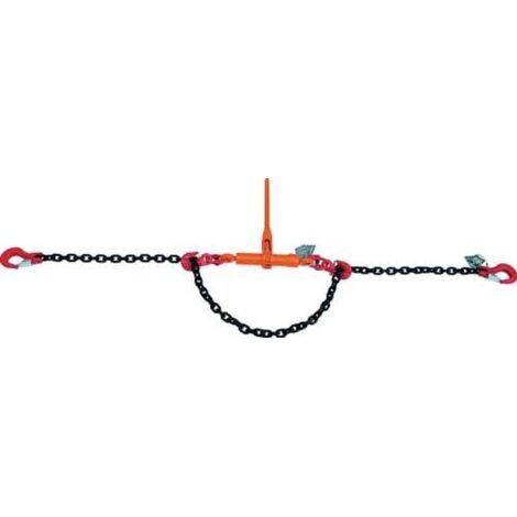 Chaîne de serrage DORA 2 pièces – Qualité 8 – Longueur utile 3,5 m – Capacité de traction 6300 daN – Crochets à tête de fourche – Dolezych