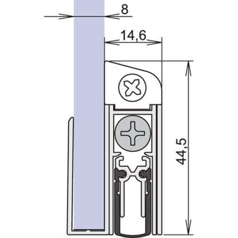 athmer  joint  de  porte  Schall-Ex  GS-8  1-407  1-s.L.833mm  aluminium  argent  GLT  -  1-407-0835 (1/4)