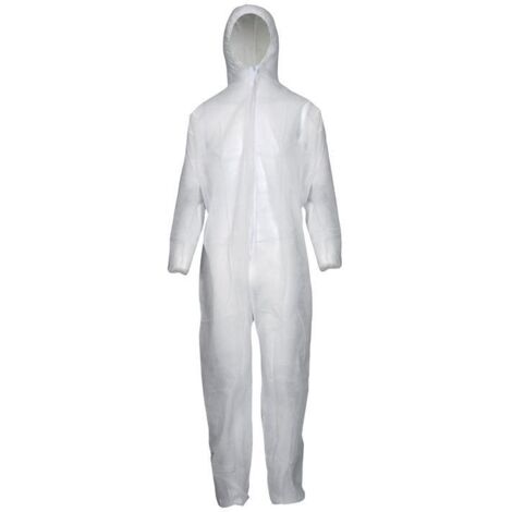 Combinaison de protection jetable taille XL en polypropylène – EPI catégorie I – Capuche et élastiques pour ajustement optimal – Asatex (1/2)