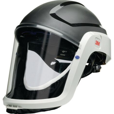 3M – Casque de protection à visière M-306 – Casque de ventilation assistée – Visière polycarbonate – Ajustement optimal pour pulvérisation et chimie