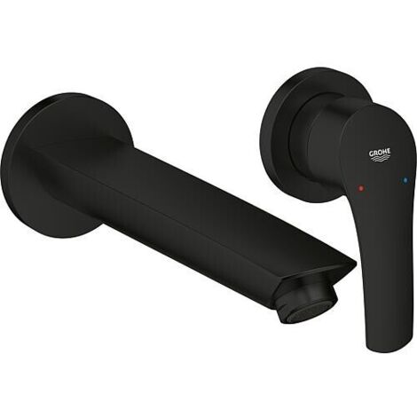 Mitigeur de lavabo mural 2 trous – Finition noir mat – Hauteur 209 mm – Débit 5 l/min – Mousseur réglable GROHE AquaGuide (1/5)