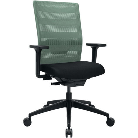 Chaise de bureau pivotante avec technologie synchronisée, noir/menthe, hauteur réglable 420-540 mm, capacité de charge 110 kg (1/5)