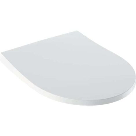 Geberit – Abattant WC slim antibactérien en duroplast – Fixation par le haut – Charnières en laiton chromé – Finition blanche brillante