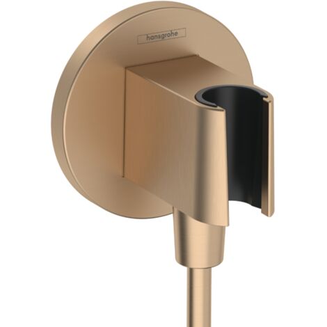 Hansgrohe – Support pommeau de douche FixFit S – Coude de raccordement G 1/2 en plastique – Résistant à la corrosion – Installation simple