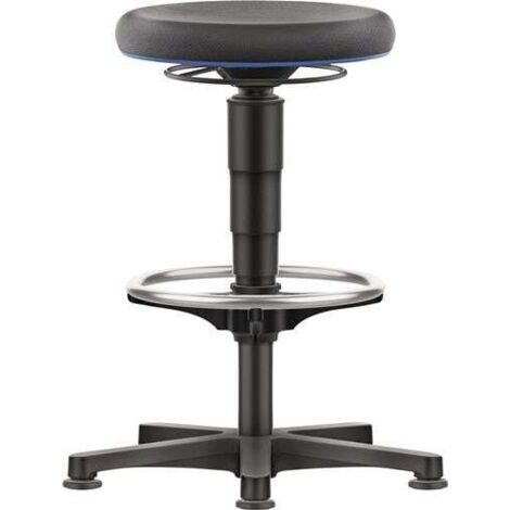 Tabouret rotatif patins et anneau de pied Supertec noir (1/4)