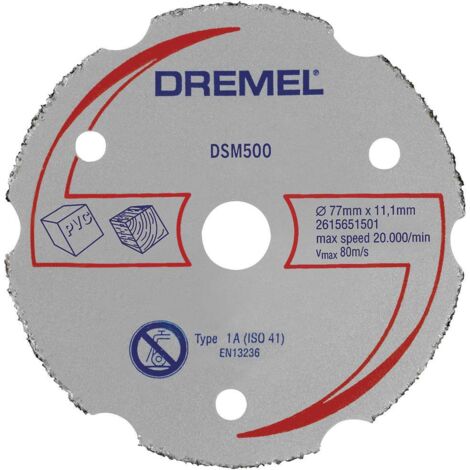Roue de coupe affleurante carbure polyvalente Dremel 2615S500JB 77 mm