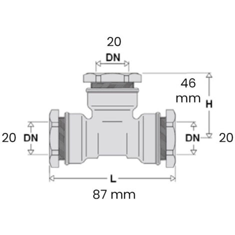 Raccord en T CA 20 mm, pour tuyau en plastique PE (1/3)
