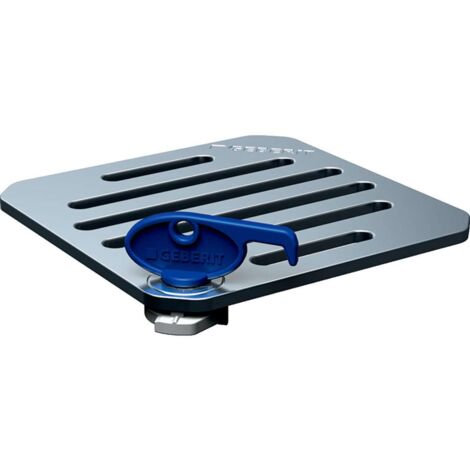 Geberit - Grille fermable à clé pour siphons de sol 13x13 cm, inox 388.107.00.1 (1/2)