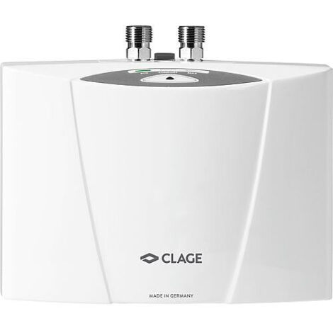 Clage – Chauffe-eau instantané 3,5 kW – Tension 220-240 V – Débit max 1,3 l/min – Compatible installation solaire – Compact pour espaces restreints