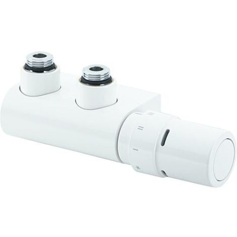 Kit de robinetterie Danfoss VHX-Duo, équerre, RAX Th. Tête couleur RAL 9016, blanc (1/6)