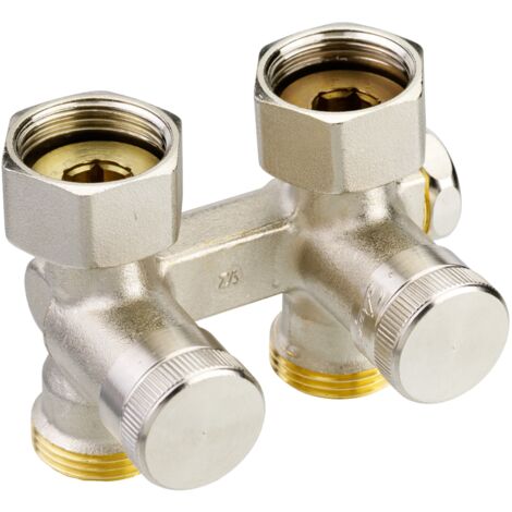Répartiteur RLV-K droit pour radiateur Mâle 3/4" - par le sol - Danfoss 003L0281 (1/3)