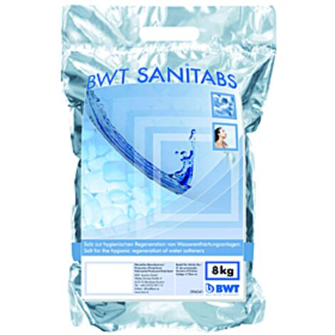 Sel régénérant BWT AQA à effet hygiénique, Sanitabs, 8kg, 94241