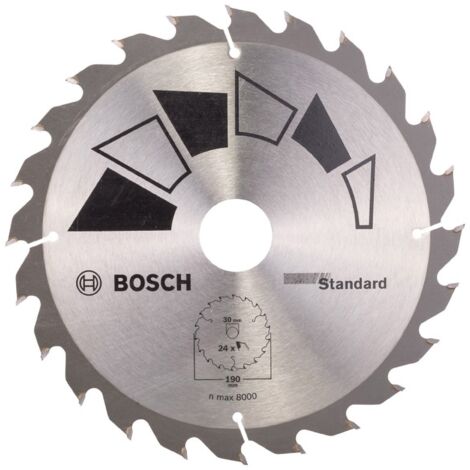 Bosch Lame de scie circulaire STANDARD D= 190 mm Bohrung= 30 mm Z= 24 - 2609256820 (1/5)