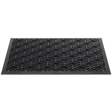 Tapis de porte en caoutchouc noir, L450 x l750 x P15 mm (1/3)