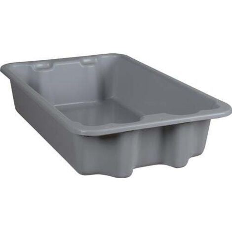 Conteneur empilable rotatif en PP gris L590 x l380 x H135 mm