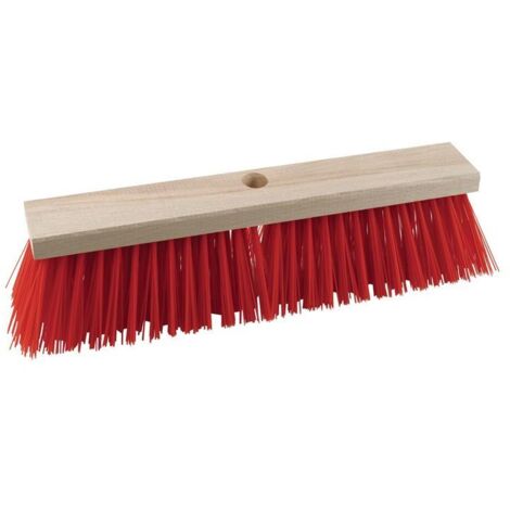 Balai de cantonnier 400 mm – Tête en bois naturel – Trou de manche pour usage professionnel – Épaisseur des poils 1,0 mm