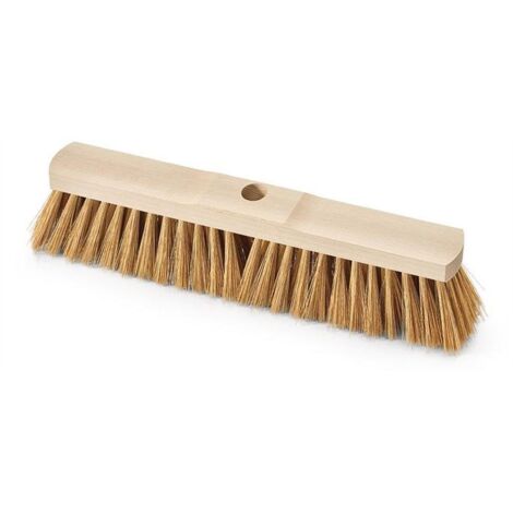 Balai en fibre synthétique poly-coco, de 400 mm de long, avec corps et trou pour le manche en bois de hêtre. (1/2)