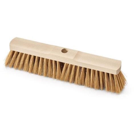 Balai en fibre synthétique poly-coco, de 600 mm de long, avec corps et trou pour le manche en bois de hêtre. (1/3)