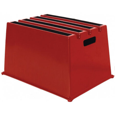 Escabeau robuste, 1 plateforme - H. 307 mm, rouge cuivré (1/4)