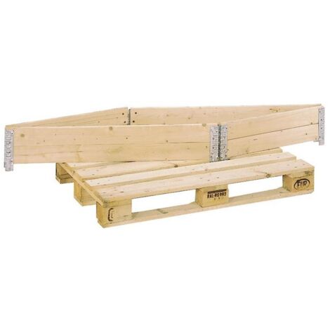 Cadre de rehausse pour palette 1200 x 800 mm – 4 charnières – Hauteur utile 200 mm – Bois résineux raboté pour robustesse - L1200xl800