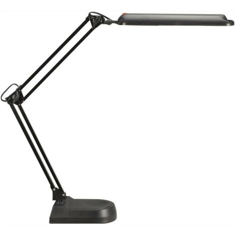 Lampe de bureau, métal/cuivre, noire, hauteur max. 410 mm, base avec LED. (1/5)