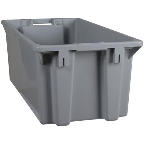 Conteneur empilable rotatif en PP gris L800 x l400 x H300 mm