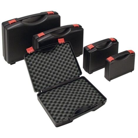 Coffret de rangement en plastique 235x185x48 mm – Polypropylène avec insert mousse noire – Poignée ergonomique pour outils - L235xl185xH48