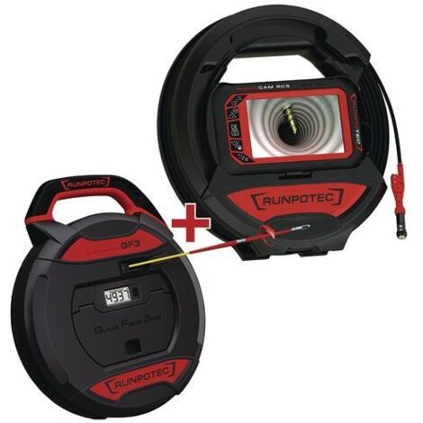 Caméra tubulaire RC 3 câble-L.15+30m tête de caméra-D.13mm RUNPOTEC