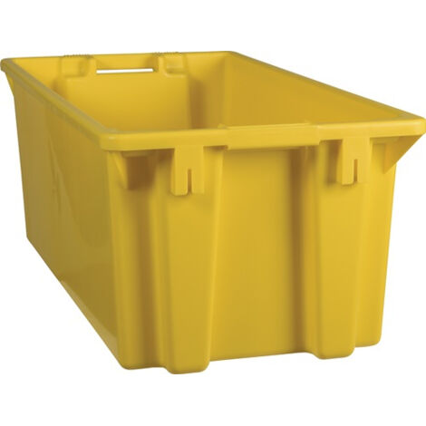 Conteneur empilable rotatif en PP jaune L800 x l400 x H300 mm