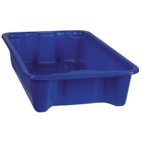 Conteneur empilable rotatif en PP bleu L590 x l380 x H135 mm
