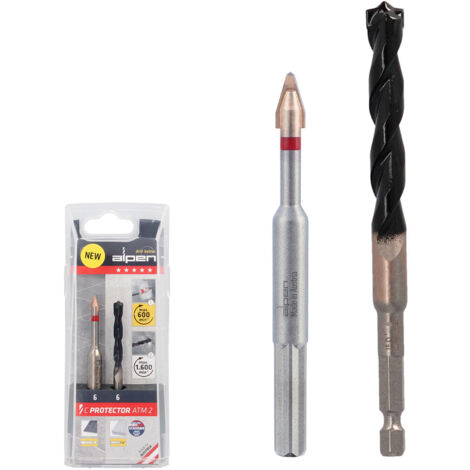 Jeu de perceuses pour carreaux en grès cérame C PROTECTOR D.6mm, 2 pièces/set (1/4)