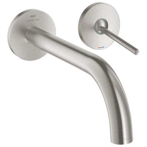 Grohe Atrio Mitigeur Lavabo mural 2 trous L Finition inox brossé infinity, 29406DC0 (1/2)