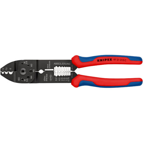 KNIPEX 97 21 215 C Pince à sertir avec poignées multimatières noire laquée 230 mm