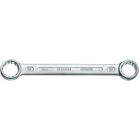 Clé à anneaux doubles 4 19x22mm 209mm courbée (1/5)