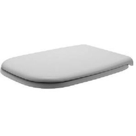 Duravit – Siège de WC standard blanc 360x430mm – Plastique thermodur – Fixation par étrier en acier inoxydable – Entraxe 170mm