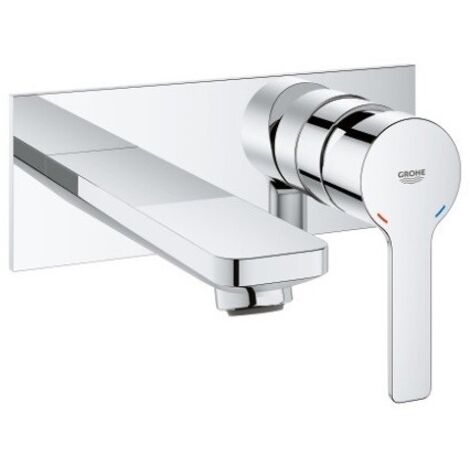Mitigeur de lavabo encastré 2 trous – Finition chromée – Inox – Débit 5 l/min – Cartouche céramique GROHE SilkMove (1/7)
