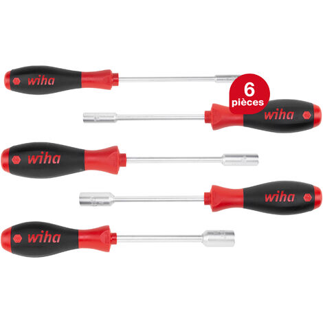 Wiha Jeu de tournevis SoftFinish® Tournevis à douille six pans 5 pcs (01034)