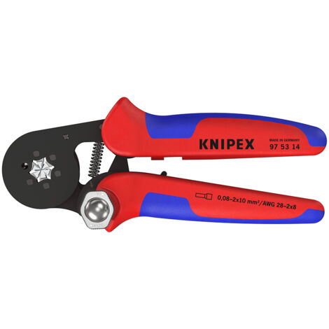 KNIPEX 97 53 14 Pince à sertir auto-ajustable pour embouts de câble avec accès latéral avec poignées multimatières brunie 180 mm
