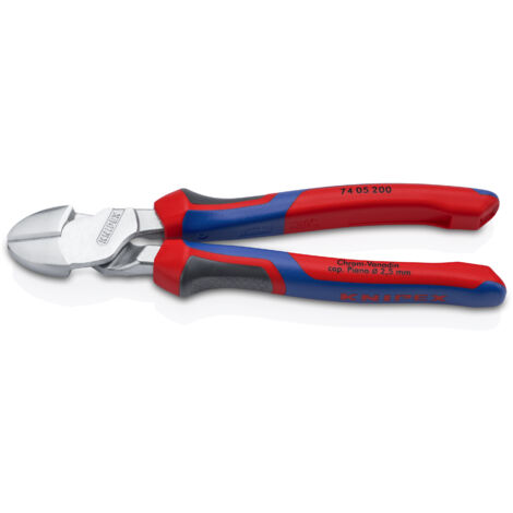KNIPEX 74 05 200 Pince coupante de côté à forte démultiplication avec poignées comfortables chromée 200 mm (1/2)