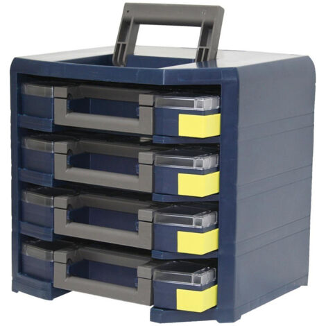 Coffre de rangement pour assortiment, boîte Boxxser B347xT342xH305mm, 4 compartiments avec 4 boîtes d'assortiment (1/2)
