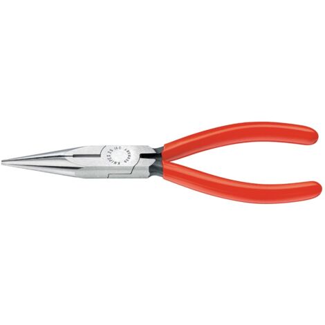 Pince à becs plats, ronds longueur 160 mm plat/rond droit poli revêt. en plastiq 2501160