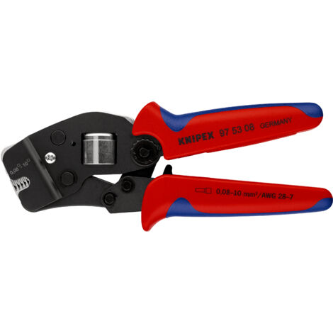 KNIPEX 97 53 08 Pince à sertir auto-ajustable pour embouts de câble introduction frontale avec poignées multimatières brunie 190 mm