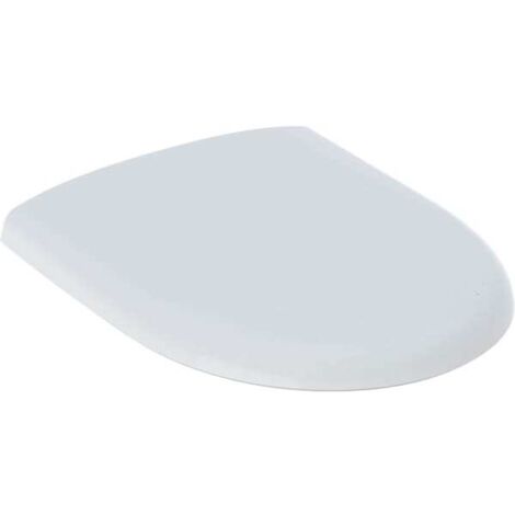 Geberit – Abattant WC fermeture ralentie en duroplast – Fixation par le haut – Blanc brillant – Charnières laiton chromé – 36,5 x 45,5 cm