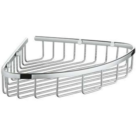 Grohe – Panier d'angle grand en métal chrome – Fixation à vis – Hauteur 5 cm – Solution esthétique pour salle de bain (1/5)