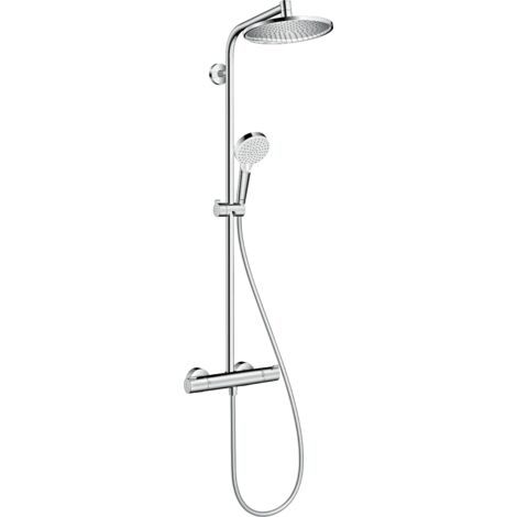 Hansgrohe – Colonne de douche thermostatique Crometta S 240 – Douche de tête 240mm – Jet Rain – Mitigeur thermostatique – 27268000