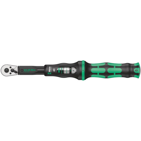 Wera – Clé dynamométrique 1/4" (6.3 mm) – Couple 2.5-25 Nm – Précision 4% – Cliquet réversible 45 dents – Longueur 290 mm