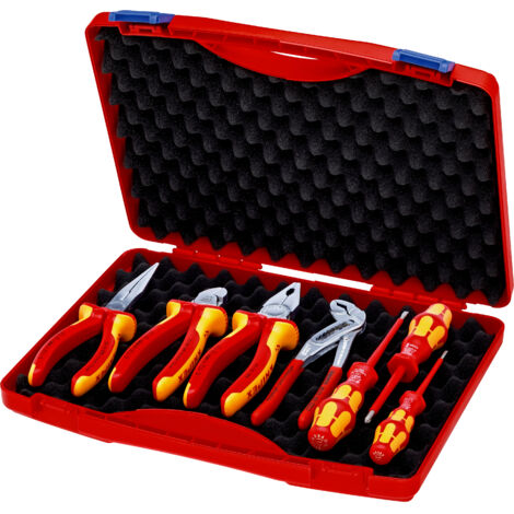 KNIPEX 00 21 15 Coffret d'outils « RED » Électro Set 2 7 outils 275 mm