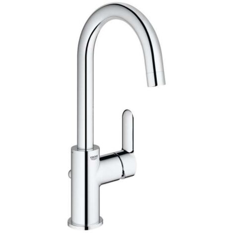 Grohe – Mitigeur de lavabo avec vidage – Montage monotrou – Levier métallique – Finition chromée – Bec pivotant – 23760000 (1/7)