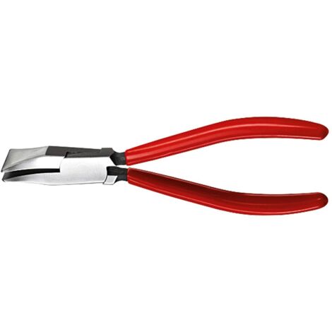 Petite pince à bec plat de 180 mm, posée, 45 degrés, revêtue de PVC
